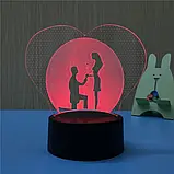 Ідеальний подарунок на 14 лютого 3D Світильник Романтика Товари до дня закоханих Подарунок на 14 лютого прикол, фото 5