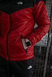 Куртка чоловіча осіння / весняна The North Face червона чорна утеплена ТНФ TNF Демісезонна куртка, фото 6