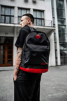 Рюкзак міський чоловічий, жіночий, для ноутбука Nike (Найк) чорний-червоний