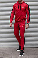 Мужской летний тренировочный костюм Asics (Асикс) ,Красный