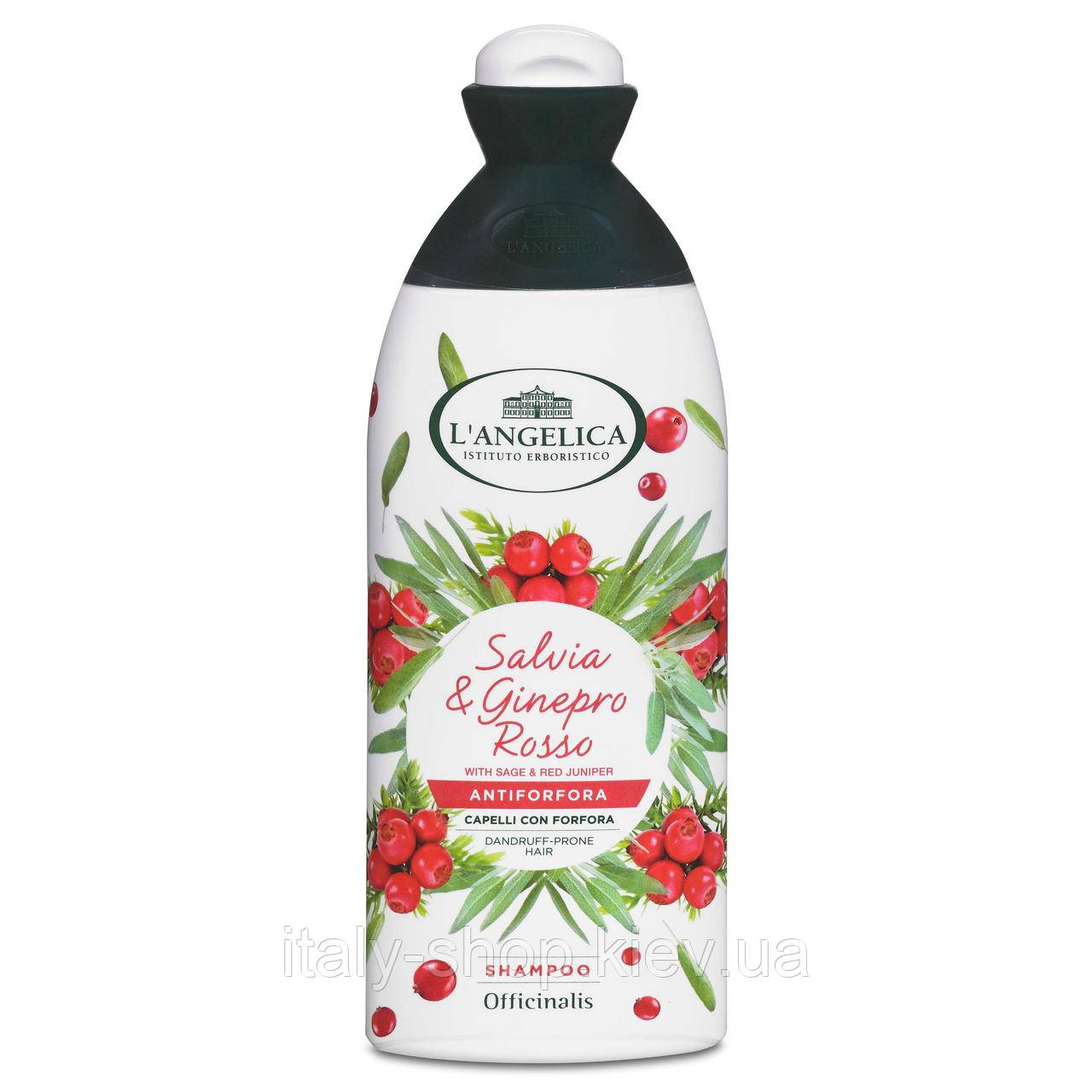 Шампунь L Angelica con Salvia e Ginepro Rosso лікувальний проти лупи, 250 мл, фото 1
