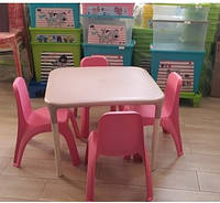 Комплект детской мебели - стол квадратный Альф и 4 стула