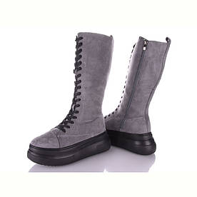 Зимові черевики високі Violeta жіночі сірі 37р.