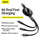 Кабель 3в1 Baseus Bright Mirror 66W, 6А Micro USB+Lightning+Type-C 0.35-1.2M, фото 7