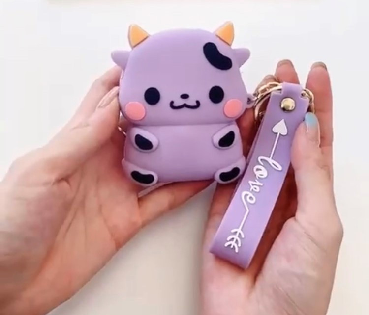 Чохол сумка силіконовий на блискавці 3D для навушників AirPods Pro 1 2 із брелоком, фото 1