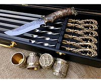 VIP-Набор шампуров "Гранд 2" с ножом и 4-мя чарками