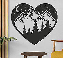 Мрія про гори | Дерев'яна картина-панно 75x67см | Декор на стіну