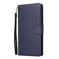 Чохол-книжка для Xiaomi Redmi 8 синій гаманець ремінець на руку