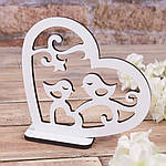 Дерев'яна статуетка "серце і пташки" 4748