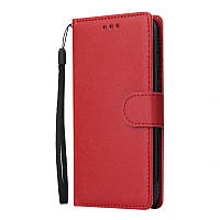 Чохол-книжка для Xiaomi Redmi 8 червоний гаманець ремінець на руку
