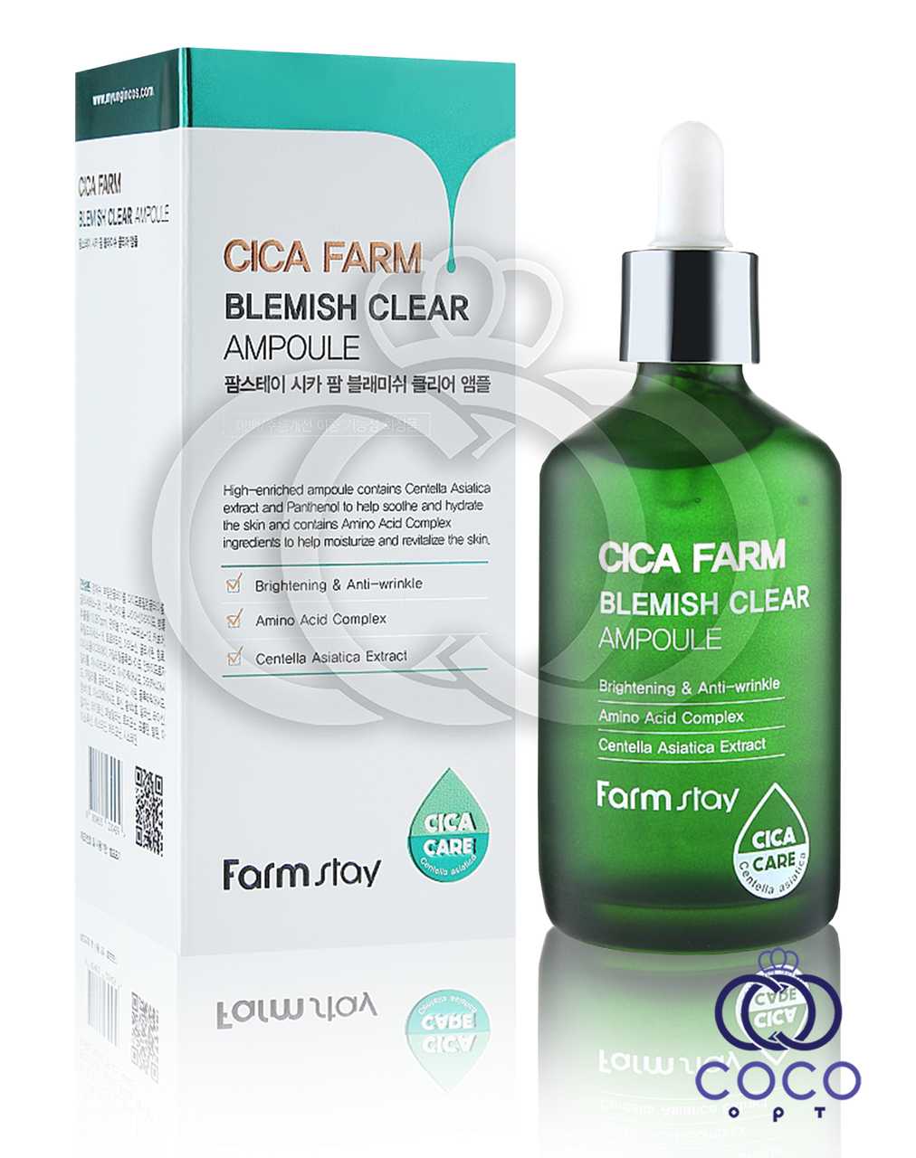 Концентрована ампульна сироватка з центелою Farm Stay Cica Farm Blemish Clear Ampoule 100 мл, фото 1