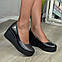 Туфлі жіночі шкіряні на платформі. Колір чорний. 38 розмір, фото 3