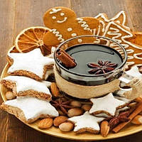 Діамантова мозаїка. Картина на підрамнику "Новорічні смаколики", 30х30см