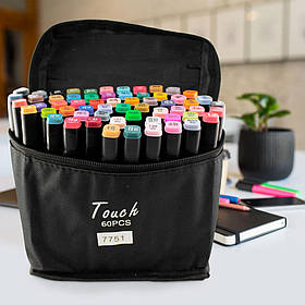 Набір скетч маркерів 60 шт. для малювання двосторонніх Touch