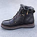 Чоловічі зимові черевики шкіряні на повну широку ногу на хутрі чорні,Зимові чоловічі черевики шкіряні, фото 6