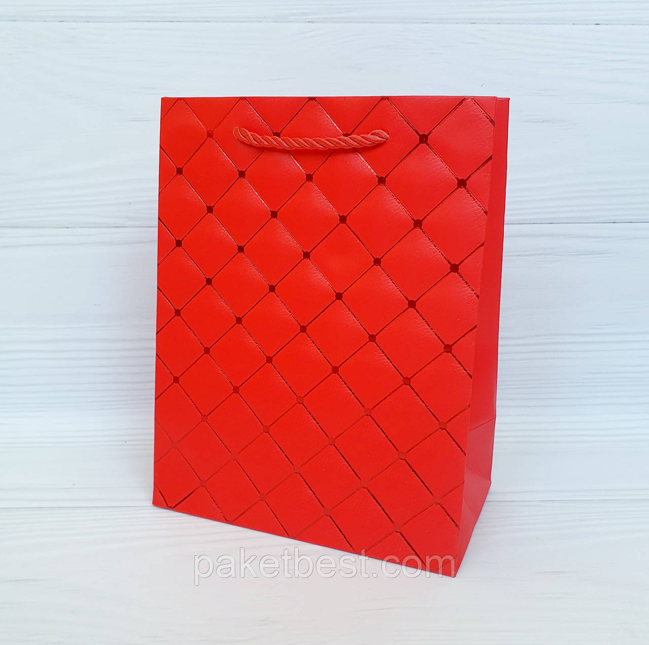 Подарунковий Пакет Преміум(18х23х10) Червоний, фото 1