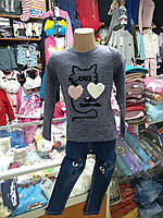Ангоровий теплий реглан светр для дівчинки 110 116 122 128