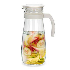 Глечик для напоїв 14х10х24.5см/1300мл із скла з кришкою Fissman