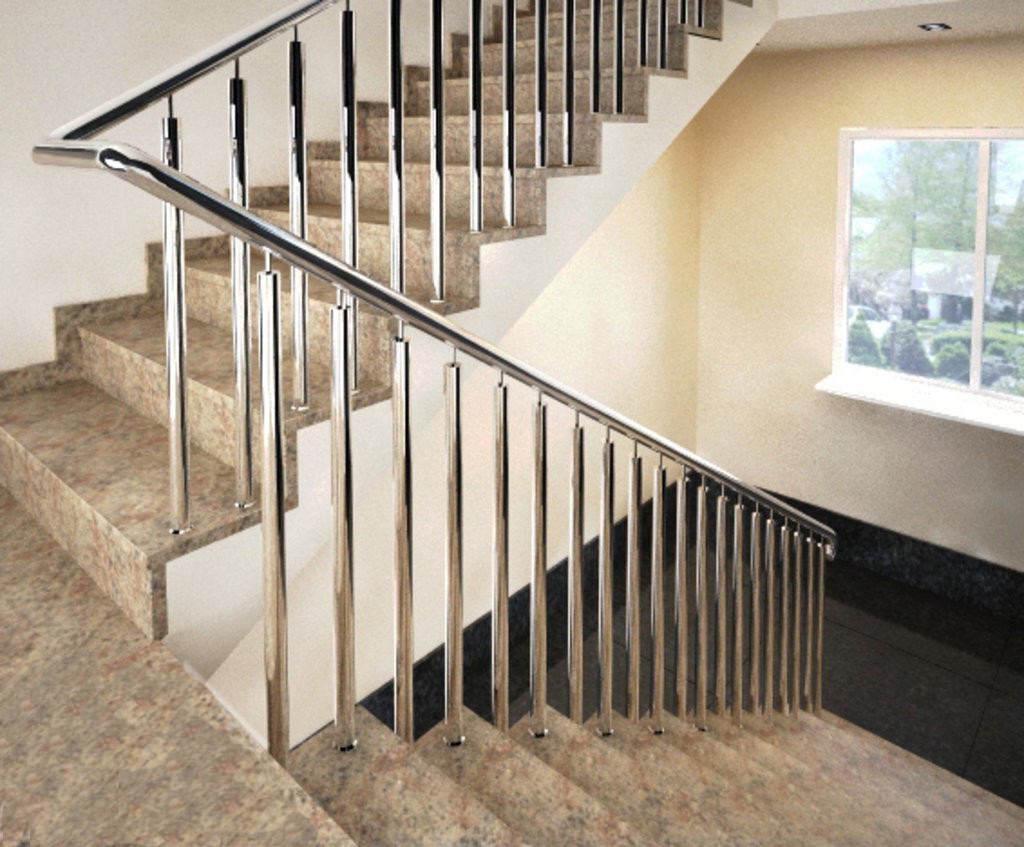 Поручні з неіржавкої сталі, дві на кожен щабель