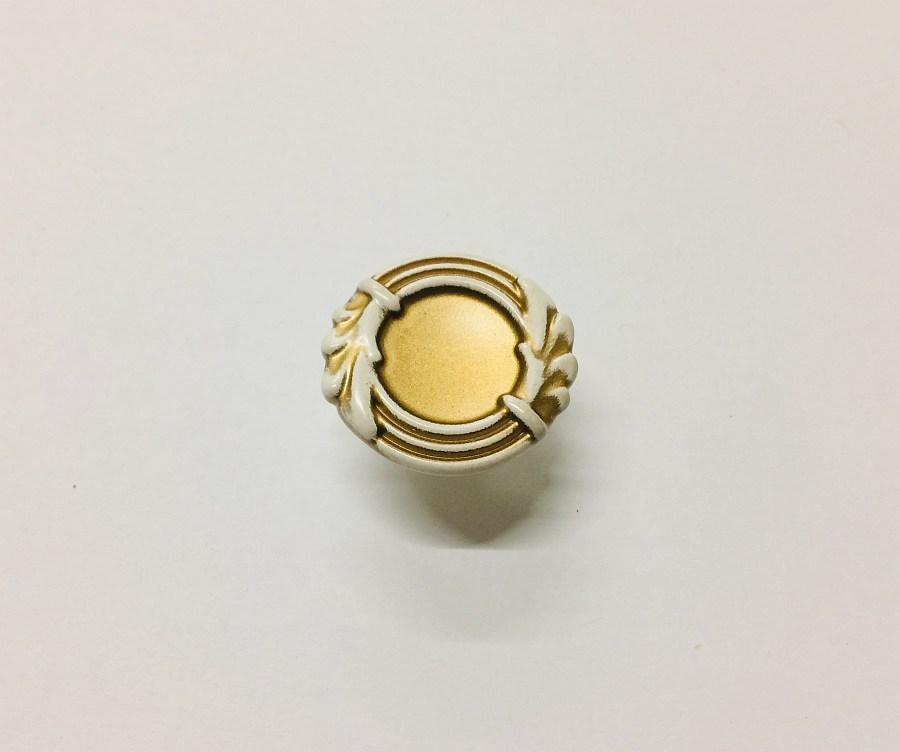 Ручка-кнопка Royal Elegance сучасна класика GU-W7443 слонова кістка із золотою патиною