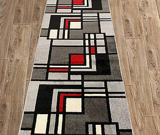 Сучасний ковролін для дому  CAMINO 02581C L. GREY-L. RED сірий