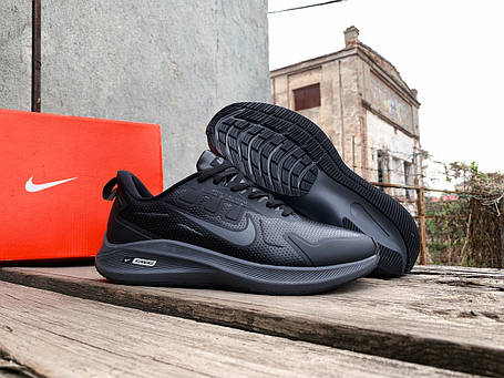 Чоловічі шкіряні кросівки Nike Air Relentless 1 Black Grey чорні водонепроникні, фото 1
