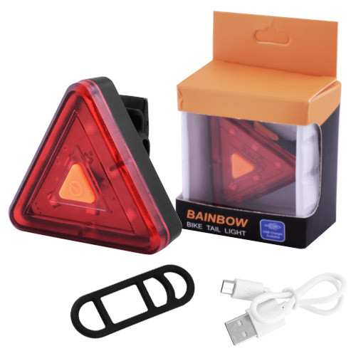 Велосипедний ліхтар трикутник габаритний XFL-108-6SMD, ЗП micro USB, ст.ак. (XFL-108-6SMD треуго