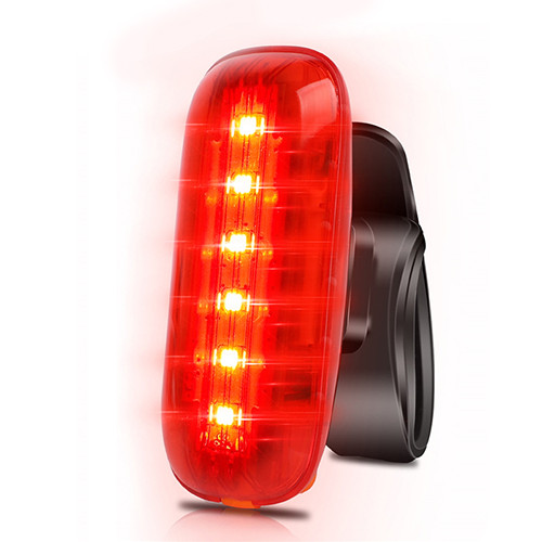 Велосипедний ліхтар AQY-0116-6SMD (червоний), ЗП microUSB, вбудований акумулятор (AQY-0116-6SM)