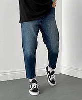 Укороченные мом джинсы мужские темно синие Турция свободные модные турецкие джинсы (весна, осень бойфренд)
