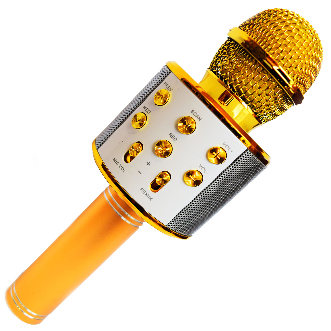 Бездротовий мікрофон для караоке Wester WS-858 портативна колонка Золотий (858 Gold)
