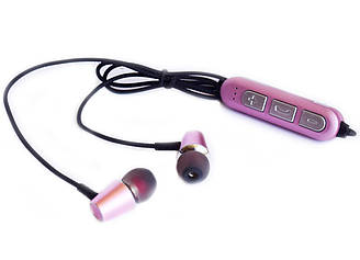 Бездротові вакуумні Вluetooth стереонавушники SQ-BT-800 з MP3 плеєром магнітні Рожеві (800 Pink)