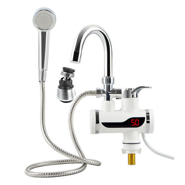 Електричний проточний водонагрівач із душем і LCD-дисплеєм пряме кріплення UKC RX-020-2 (RX-020-2)