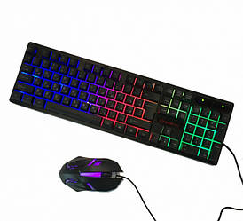 Клавіатура з динамічною RGB-підсвіткою і мишкою UKC HK-6300TZ