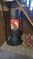 Круглая отопительная печь каминофен на дровах длительного горения, буржуйка для дома Haas+Sohn Ovalis Piccolo