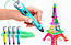 3D-ручка для дітей з LCD-дисплеєм 3D Pen 3 GEN з Еко Пластиком PLA і Трафаретами, фото 3