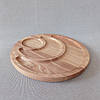 Дошка для подачі страв кругла на 3 секції з ясеня, фото 4