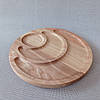 Дошка для подачі страв кругла на 3 секції з ясеня, фото 7