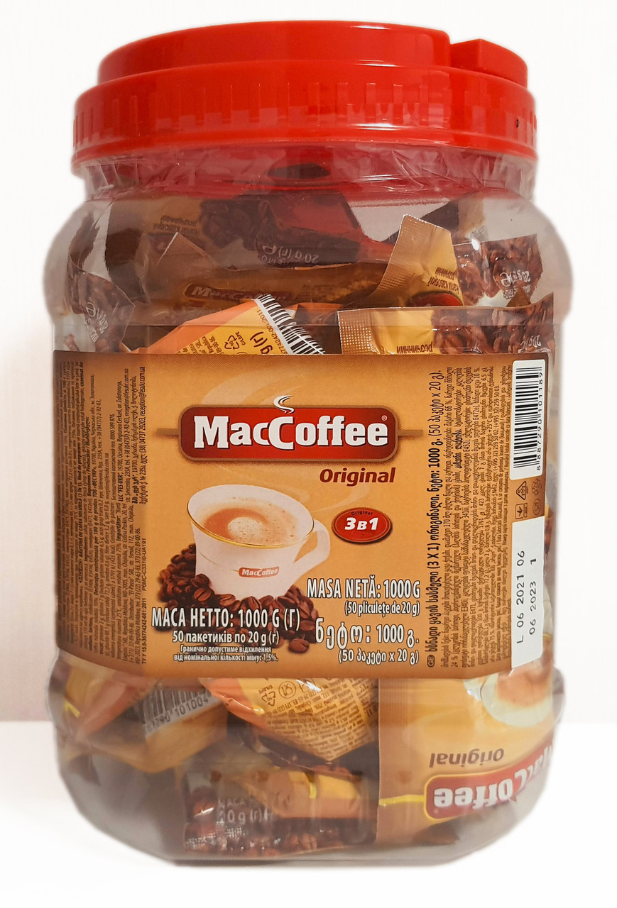 Кава "MacCoffee" МакКава 3в1 Original 50 шт./банка, фото 1