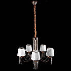 Класична люстра на 5 ламп з тканинними абажурами золото SM-P14-7291/5/FGD, фото 3