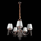 Класична люстра на 5 ламп з тканинними абажурами золото SM-P14-7291/5/FGD, фото 2