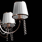 Класична люстра на 5 ламп з тканинними абажурами золото SM-P14-7291/5/FGD, фото 4