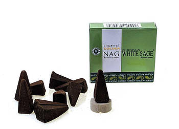 Golden nag White Sage (Білий Шавлія)(Vijayshree)(10 конусів)(12шт/уп) конуси