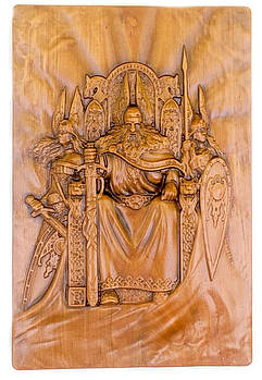 Різьблене дерев'яне панно "Бог Рід"