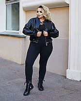 Куртка бомбер жіноча коротка БАТАЛ, фото 3