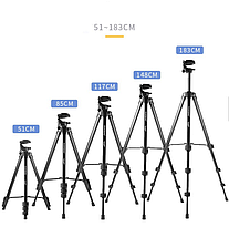 Професійний штатив YUNTENG VCT-618N для фото, відео камер і смартфонів  51-183 см. / Тринога для телефона, фото 3