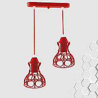 Подвесная люстра на 2-лампы RINGS-2 E27 красный