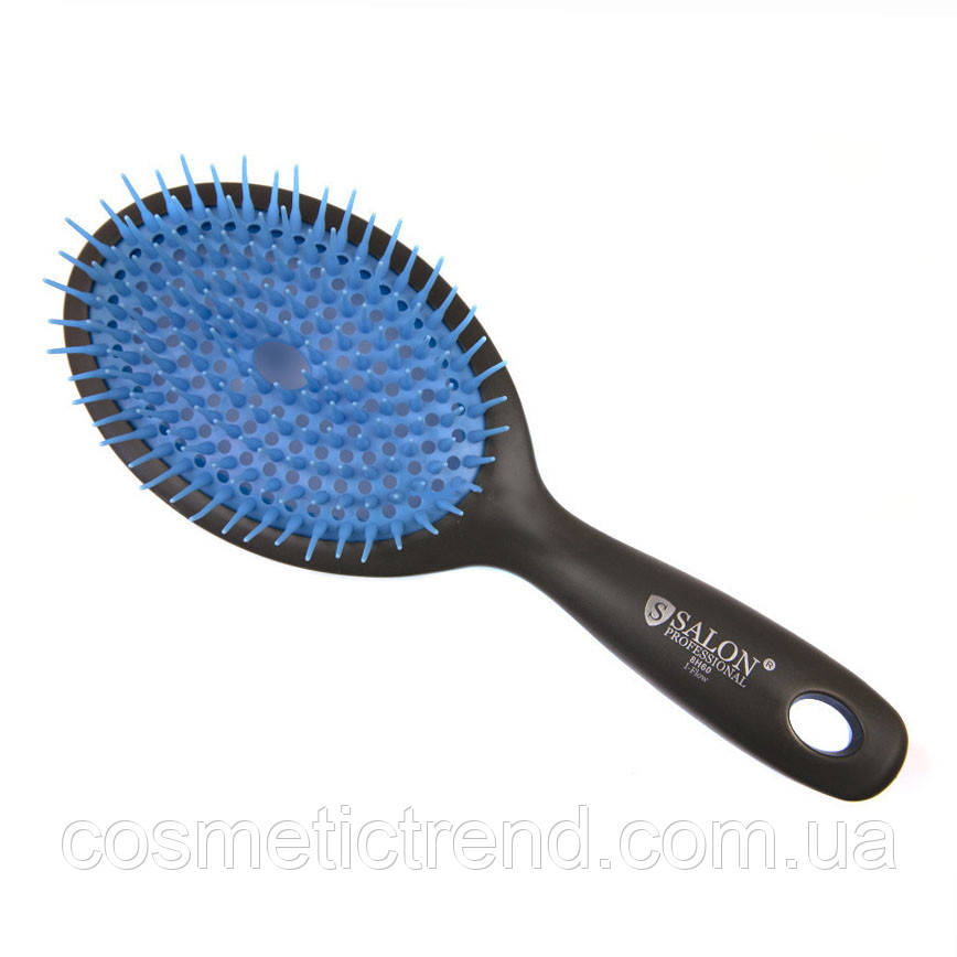 Щітка для волосся масажна продувна овальна середня Salon Professional 8H61 Blue