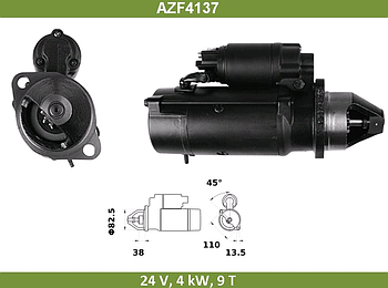 Стартер 24V Z=9, 4.0 КВт 5340.3708010, 11.131.524 1812, 3778 МАЗ, Іскра