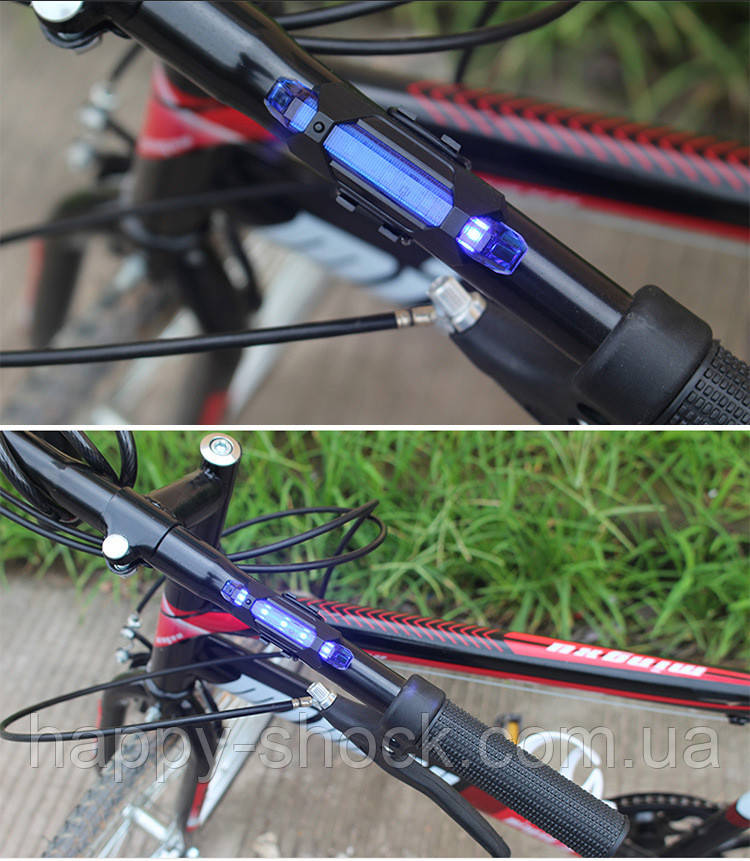 Велосипедный стоп сигнал BS-216 USB аккумуляторный 15LM синий - фото 3 - id-p1483561487