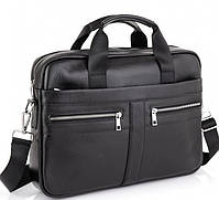 Мужская кожаная сумка для ноутбука и документов Tiding Bag MK 3328 черная, фото 2